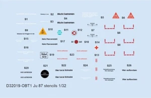 Eduard Accessories D32019 - 1:32 Ju 87 stencils for HASEGAWA/TRUMPETER/REVELL