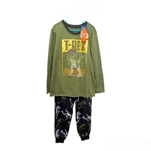 Wonder Nation T-Rex Dinosaur Pajama Set 8 Boys Glows In The Dark - Picture 1 of 4