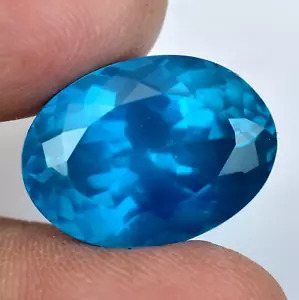 Flawless Natural Teal Sapphire 22.20 Ct Oval CERTIFIED Stunning Gemstone - Picture 1 of 7