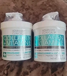 Advanced Clinicals Collagen + Vitamin E Firming Bodying Cream 16 Oz Each - Picture 1 of 3