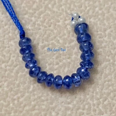 Contas Rondelle lisas safira azul real gema birmanesa não aquecida 2,4 mm-2,8 mm 1"  - Imagem 1 de 4
