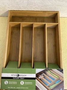 Bamboo Silverware tray. 5 Compartments. - Picture 1 of 2