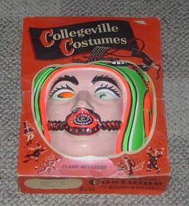 DISFRAZ DE HALLOWEEN COLEGEVILLE POLICÍA ESPACIAL EN CAJA GRANDE 12-14 CON MÁSCARA C. 1960 - Imagen 1 de 6