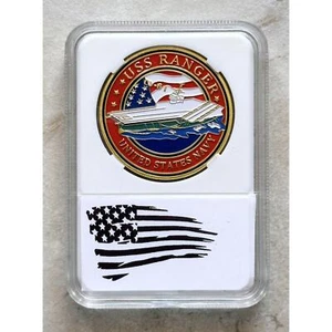 Marina de los Estados Unidos - Moneda Desafío USS RANGER CV-61 con Estuche - Imagen 1 de 4
