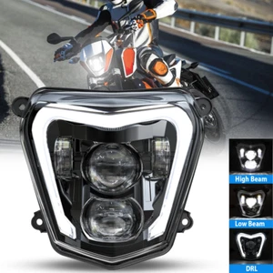 LED Headlight Daytime Running Lamp HALO Beam For 690R 2013 2015 2016 2017 Bike - Picture 1 of 11