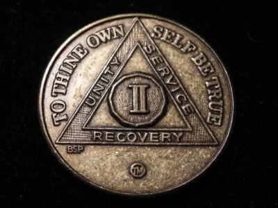God Grant Me Serenity Token To Thine Own Self Be True 2 Years Recovery Coin - Image 1 of 2