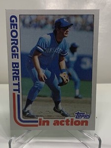 1982 Topps George Brett #201 In Action Baseball Card Kansas City Royals HOF