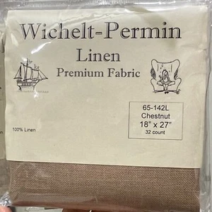 Wichelt 28 Count 100% linen Chestnut red brown 76-142 from Denmark dmc 926 - Picture 1 of 1