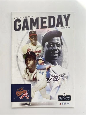 HENRY HANK AARON Atlanta Braves Baseball 2018 Gameday Program SGA v Orioles HOF - Image 1 of 2