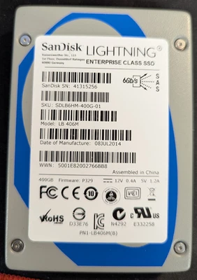 SanDisk 400GB SAS 6G MU 2.5" Enterprise Plus SSD LB406M X10NT - Image 1 of 2