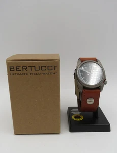 BERTUCCI 13902 A-4TS AERO Solar Black dial Vintage Tan Post Leather Mens Watch - Picture 1 of 7