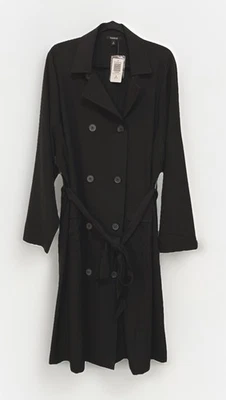 Gabardina Larga Torrid Studio Crepe Negra Talla 3x Nueva Con Etiquetas Foto 1 de 4