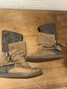 Sorel Damen Leder Schnee Reiten Schnalle Stiefel braun Größe 10 gebraucht - Bild 1 von 5