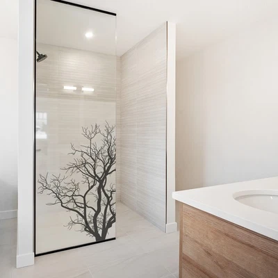 Sichtschutzfolie Milchglasfolie mit Motiv Duschfolie Duschkabine YX001-22 Baum - Bild 1 von 4