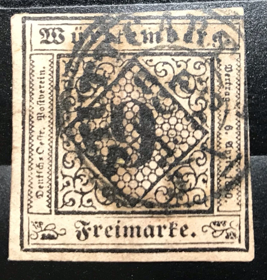 Germany Wurttemberg, Sc #5, 9kr Used - CV 32.50$ - Image 1 of 1