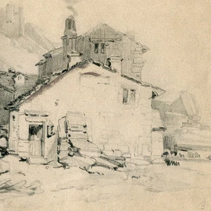 BERTALL 1 dessin paysage crayon sans titre (fortifications) / XIX / Napoléon III - Picture 1 of 1
