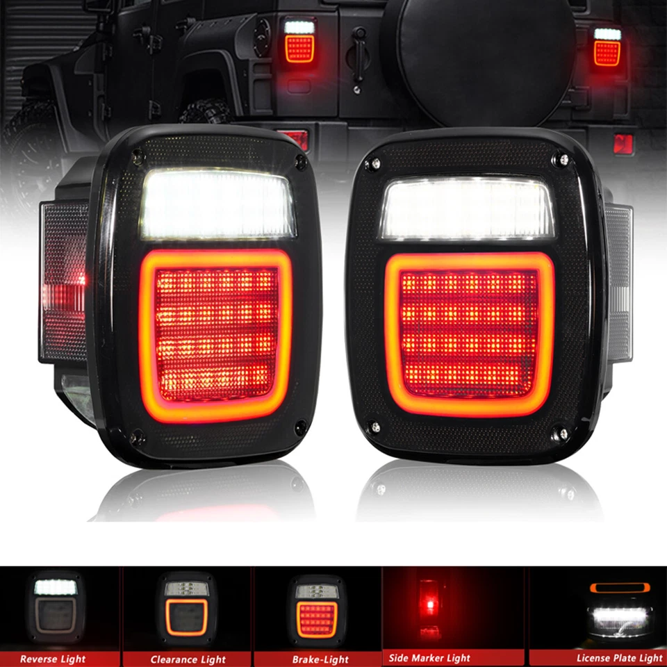 Smoked 83 LED Tail Lights Reverse Brake License Plate For Kenworth Mack Trucks Foto 1 de 4