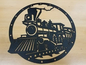 Locomotiva treno metallo arte da parete taglio plasma idea regalo binari caboose - Foto 1 di 1
