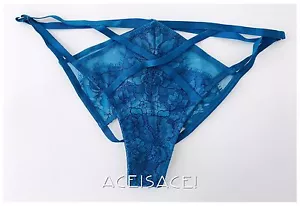 DESCONTINUADO--$28--NWT*Victoria's Secret Very Sexy Cheekini-Tanga Panty-BLUE-S/P - Imagen 1 de 3