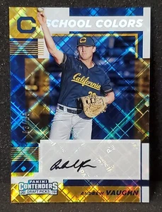 ANDREW VAUGHN SELECCIONES DEL DRAFT DE PANINI CONTENDERS 2019 SCHOOL COLORS DIAMOND AUTO /15 - Imagen 1 de 2
