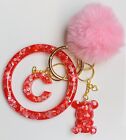 Valentines Resin Keychain Bracelet Set