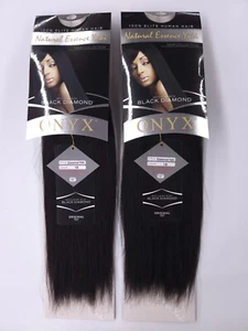 2 Packs ONYX Black Diamond Natural Essence Yaki 100% Human Hair Extension 10" - Picture 1 of 15