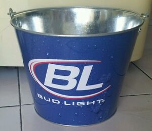 BUD LIGHT ICE BUCKET 23cm Diameter Party Drink Budweiser BEER Bottle Holder Pail