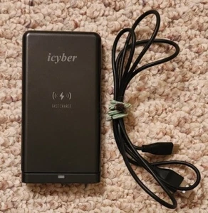 Chargeur sans fil iCyber certifié Qi 10W charge rapide avec câble type C - Photo 1 sur 2