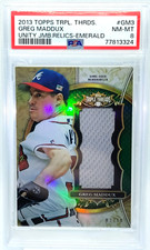 /18 Greg Maddux GAME USED Patch POP 1 PSA 8 2013 Topps Triple Threads Relic SP