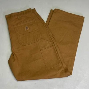 CARHARTT Loose Fit Washed Duck Utility Work Pant Men's Sz W38xL30 Brown BN0011-M - Picture 1 of 8