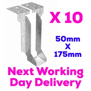 10 x 175mm x 50mm Timber to Masonry Joist Hangers | Next Day Delivery - Picture 1 of 1
