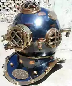 Antique 18" Diving vintage BOSTON MARK V U.S Navy Deep Sea Divers Helmet Replica - Picture 1 of 8