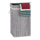 1 x Kosz na pranie Bambus Szary Kolekcjoner prania Pudełko na pranie 70 l Beton na pranie Składany
