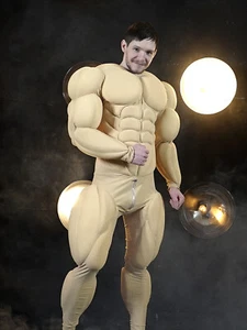 Muscle suit costume cosplay halloween spandex beige color - Picture 1 of 7