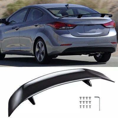 For 2012-2024 Hyundai Elantra 47" Rear Trunk Spoiler Racing GT Wing Gloss Black - Image 1 of 4