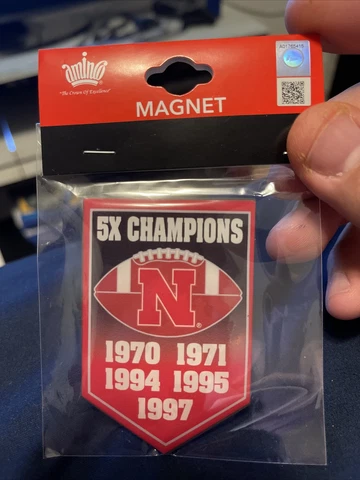Nebraska Cornhuskers  5X  Champions Banner Magnet NCAA Cover