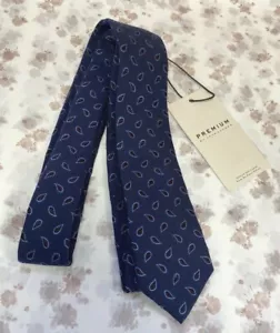 ¡NUEVO! Premium by Jack & Jones Jacmilano azul marino seda/lana blazer/corbata de cachemira - Imagen 1 de 12
