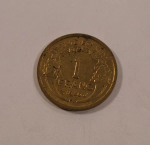 1 Franc France France 1940 Commerce Industrial Coin - Picture 1 of 2