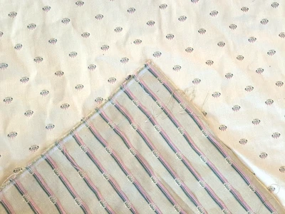 4.4 Yards Vintage Cream Cotton Brocade Jacquard Upholstery Fabric 56x160 - Image 1 of 4