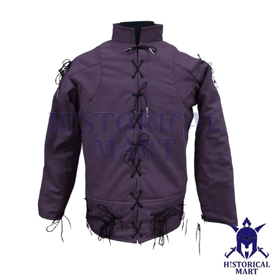 Medieval Full Sleeve Doublet with Front Lace Closure – Renaissance Cotton Jacket - Image 1 of 1