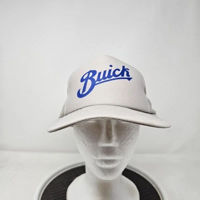 Vintage Buick Hat Cap Snap Back Gray Blue Mesh Trucker Advertising Mens 80s - Image 1 of 4