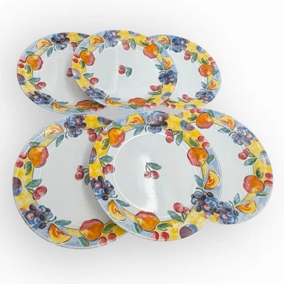 Набор из 6 корзин для фруктов Corelle узор 7 дюймов салат обед тарелки фруктовая кайма вишня - Изображение 1 из 4