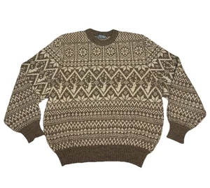 Vintage Siri Scheiber Men’s Wool Blend Elk Woven Sweater Size XL EU 50 Beautiful - Picture 1 of 9