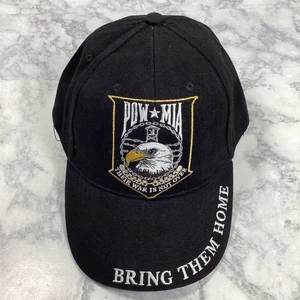 POW MIA Bring Them Home Hat Ball Cap One Size New NWOT Black White Gold - Picture 1 of 7