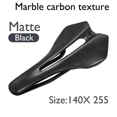 Cojín de asiento de bicicleta cómodo transpirable hueco sillín de carretera de fibra de carbono  Foto 1 de 4