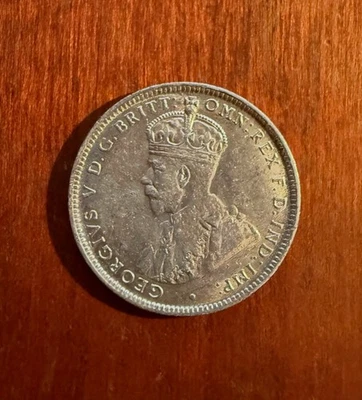 AUSTRALIA GEORGE V  1917-M  1 SHILLING SILVER COIN, ALMOST UNCIRCULATED - Image 1 of 2