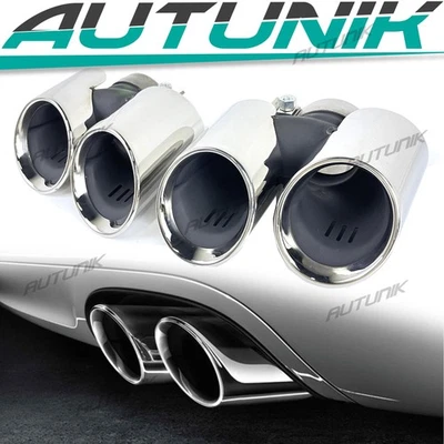 Pair Silver Exhaust Muffler Tips Fit Porsche 911 Carrera 991.1 13–15 Non-PSE Foto 1 de 4