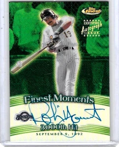 Robin Yount 2001 Topps Finest Momenments 3000th Hit autógrafo certificado - Imagen 1 de 1