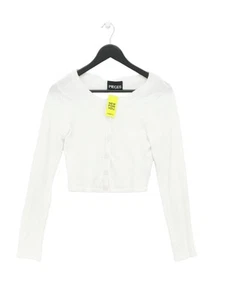 Pieces Women's Cardigan S White 100% Cotton Round Neck Cardigan - Picture 1 of 5