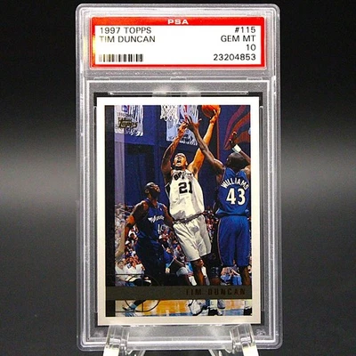 🔥🏆 1997 Topps TIM DUNCAN #115 ROOKIE CARD PSA 10 GEM MINT Spurs HOF LEGEND🏆🔥 - Image 1 of 4